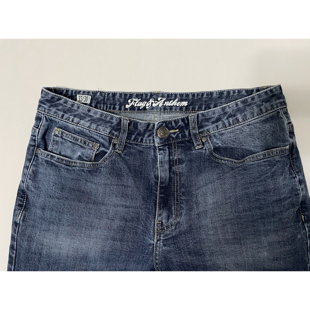 Flag & Anthem Oakland Slim Everetts Wash Jeans Men's 33X30 Blue Stretch Denim - Picture 2 of 7